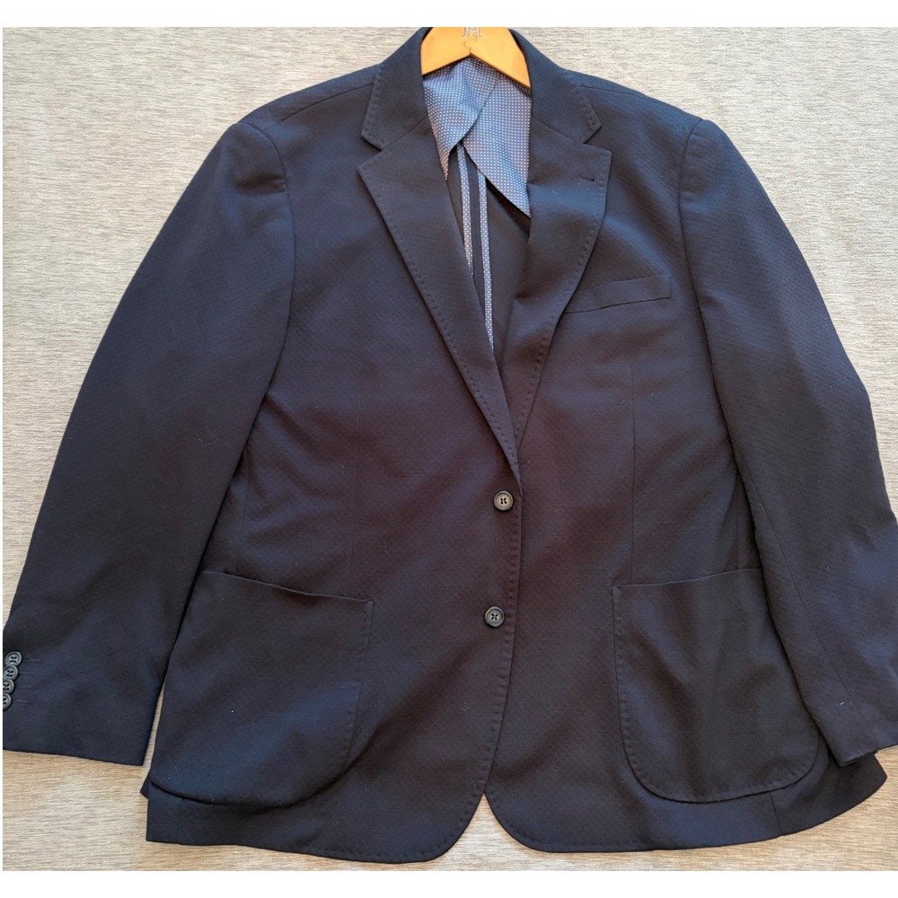 Zanetti Mens Navy Blue Stretch Blazer Sport Coat XXL 46 MODSFPARMA